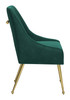 Maxine Green & Gold Steel and Polyester Dining Chair