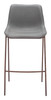 Magnus Slate Gray & Walnut (Set of 2) Steel and Polyurethane Barstool