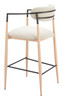 Equinox Oyster Gray & Natural Steel and Polyester Barstool