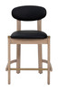 Rilou Black & Natural (Set of 2) Rubberwood and Steel Counter Stool