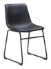 Smart Black (Set of 2) Steel and Polyurethane Dining Chair