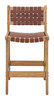 Feder Brown (Set of 2) Leather and Rubberwood Counter Stool