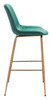 Tony Green & Gold Steel and Polyester Barstool