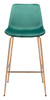 Tony Green & Gold Steel and Polyester Barstool