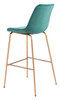 Tony Green & Gold Steel and Polyester Barstool