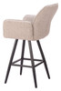 Sieve Beige Aluminum and Olefin Swivel Barstool for Outdoor Use