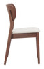 Kellua Beige & Walnut (Set of 2) Rubberwood and Polyester Dining Chair