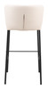 Linz Cream (Set of 2) Steel and Polyurethane Stackable Barstool