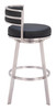 Gimsby Black Stainless Steel and Polyurethane Swivel Barstool