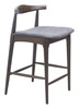 Tuzka Gray & Espresso (Set of 2) Rubberwood and Polyester Counter Stool