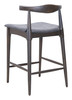 Tuzka Gray & Espresso (Set of 2) Rubberwood and Polyester Counter Stool