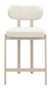 Aurea Light Gray (Set of 2) Steel and Polyester Counter Stool