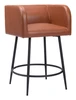 Horbat Brown (Set of 2) Steel and Polyurethane Counter Stool