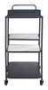 Constanza Black Natural Marble and Tempered Glass Rectangular Bar Cart