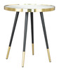 Particle Gold & Black Glass and Iron Round Side Table