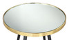Particle Gold & Black Glass and Iron Round Side Table