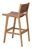 Feder Brown (Set of 2) Leather and Rubberwood Barstool