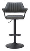Erret Gray Steel and Polyurethane Swivel Height-Adjustable Barstool