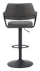 Erret Gray Steel and Polyurethane Swivel Height-Adjustable Barstool