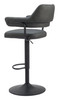 Erret Gray Steel and Polyurethane Swivel Height-Adjustable Barstool