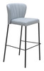 Linz Gray (Set of 2) Steel and Polyurethane Stackable Barstool
