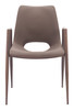 Desi Brown & Walnut (Set of 2) Steel and Polyurethane Dining Chair