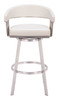 Bantry White Stainless Steel and Polyurethane Swivel Barstool