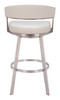 Bantry White Stainless Steel and Polyurethane Swivel Barstool