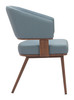 Poise Azure Gray & Walnut Steel and Polyurethane Dining Chair