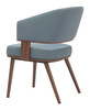 Poise Azure Gray & Walnut Steel and Polyurethane Dining Chair