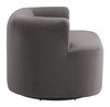 Mugav Gray Steel and Polyester Swivel Chair