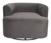 Mugav Gray Steel and Polyester Swivel Chair