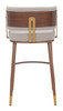 Brew Beige & Walnut Steel and Polyurethane Barstool