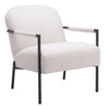 Chicago Ivory Steel and Polyester Accent Chair