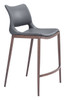 Ace Dark Gray & Walnut (Set of 2) Steel and Polyurethane Counter Stool