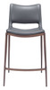 Ace Dark Gray & Walnut (Set of 2) Steel and Polyurethane Counter Stool