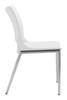 Ace White & Silver (Set of 2) Stainless Steel and Polyurethane Dining Chair
