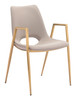 Desi Beige & Gold (Set of 2) Steel and Polyurethane Dining Chair