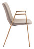 Desi Beige & Gold (Set of 2) Steel and Polyurethane Dining Chair