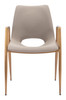 Desi Beige & Gold (Set of 2) Steel and Polyurethane Dining Chair