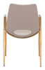 Desi Beige & Gold (Set of 2) Steel and Polyurethane Dining Chair