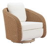 Solara Ivory Aluminum and Polyester Swivel Chair for Outdoor Use
