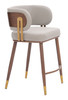 Brew Beige & Walnut Steel and Polyurethane Counter Stool