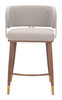 Brew Beige & Walnut Steel and Polyurethane Counter Stool