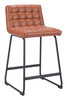 Pago Brown (Set of 2) Steel and Polyurethane Counter Stool