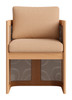 Nue Brown Acacia Wood and Olefin Dining Chair for Outdoor Use