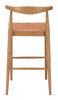 Bandani Tan Leather and Rubberwood Barstool
