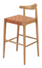 Bandani Tan Leather and Rubberwood Barstool