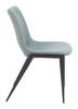 Desi Azure Gray (Set of 2) Steel and Polyurethane Armless Dining Chair