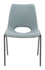 Desi Azure Gray (Set of 2) Steel and Polyurethane Armless Dining Chair